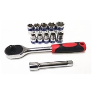 Satagood Heavy Duty 1/2 Dr Socket Set 12pcs 6 Point / 12pcs Socket Set / 12pcs Socket Wrench Set