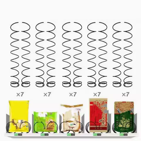 2PCS Potato Chips Snacks 7 Grids Vending Machine Spiral Spring 450MM Length OD 66MM Wire 4mm Black V