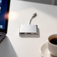 Aluminum Silver 3-in-1 USB C to 4K HDMI SD Card Reader OTG Hub for Laptop/Tablet Aluminium Perak 3 D