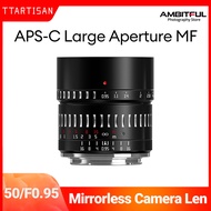 TTArtisan APS-C 50mm F0.95 Large Aperture Portrait Camera Lens for Sony A7RIII Canon R5 Nikon ZFC Fu