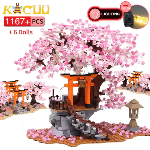 Classic Block City Street View Idea Sakura Inari Shrine Bricks Friends Cherry Blossom House Tree Bui