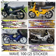 WAVE 100 BODY COVER STICKER STRIPE COVER SET WAVE100 (2) W100 BLACK BLUE SILVER HONDA W 100 W100