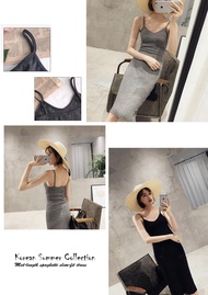 Tailory Wardrobe Mid-Length Spaghetti Slim-Fit Dress (D07)