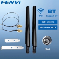 6dbi Antenna Set AX210 NGFF WiFi Card 2.4GHz/5GHz Dual Band M.2 MHF4 Extension Cable To WiFi RP-SMA For AX210/AX200 Card