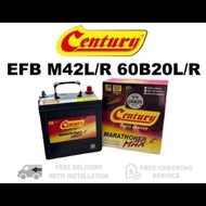 Century Marathoner Max EFB bateri M42L/R 60B20L/R untuk kereta PERODUA MYVI baru, ARUZ, ALZA baru, A