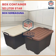 STAR BOX - Get Wheels Container Box/ 50L 80 Liter Plastic Container Box Storage/