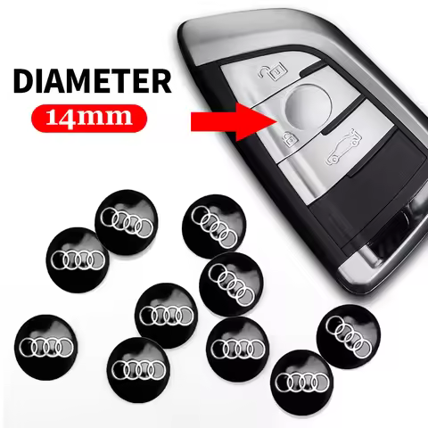 10PCS 14mm Car Remote Control Key Badge Stickers For Audi A3 A4 A6 B8 RS6 Sline A2 B6 C6 S3 S6 A1 Q6