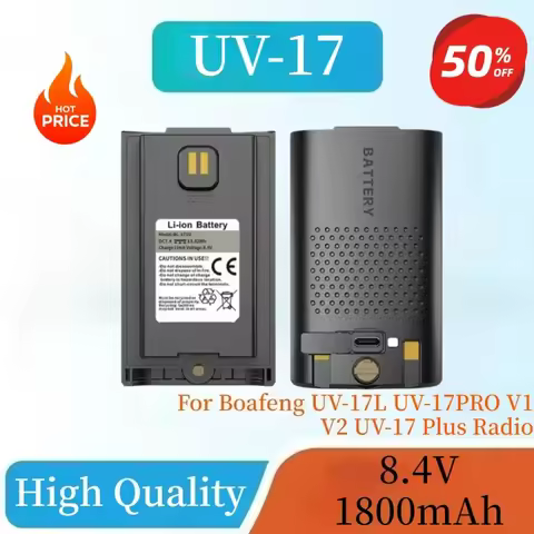 New Walkie Talkie UV-17 Pro 1800mAh Li-ion Battery BL-17UV Battery Type C For Boafeng UV-17L UV-17PR
