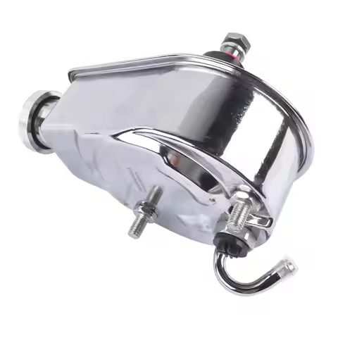 AP03 Chrome Power Steering Pump Keyway Style for Chevy Ford GM Chrysler P Series