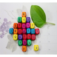 diy Ornament Accessories10White Letter Block Wooden Beads Loose Beads Direct Sale White Letter Beads