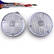 Round Side Dimmer Screw Type 2 Pieces Of White Lenses Size 4.5 Inches Jeep Willys CJ3 CJ5 CJ6 CJ2A C
