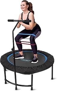 SereneLife Trampoline 40" - in-Home Cardio Fitness Rebounder with Adjustable T-Bar Handle, Exercise 