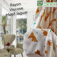 Kain Rayon Viscose motif Jaguar