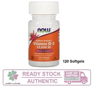 Now Foods, Vitamin D-3 / D3, High Potency, 10000 IU, 120 Softgels (Exp: Feb 2025)