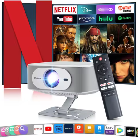Salange Netflix Projector P92MAX Smart Android 13 1080P BT5.2 WiFi6 12000L Electronic Focus Auto Key