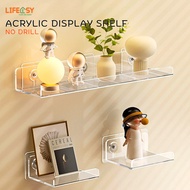 Premium Acrylic Wall Shelf Adhesive Display Shelf Wall Bracket Wall Mounted Rack No-Drill Needed Wal