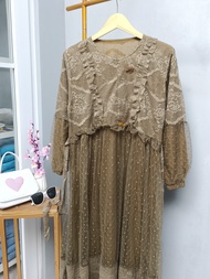 GAMIS BRUKAT MIX TULLE TERBARU DRESS BRIDESMAID// ZULFA BY FADELHIJAB //DRESS KEKINIAN TERLARISS