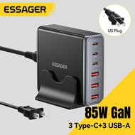 Essager 85W GaN 3 Type-C+3 USB-A Intelligent Low-Temperature Fast Charging Desktop Charger Compatibl