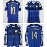 Retro Argentina 2014 Away Soccer Jersey world Cup Classical Messi Short / Long Sleeves Football Shir