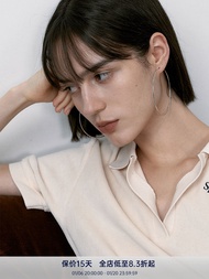 ยุ้ย Ultra-บางขนาดใหญ่ต่างหู Pausa Ann S925 Vintage 90s สไตล์ Silver Plated แฟชั่นเครื่องประดับสําหร