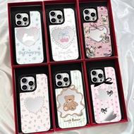 Floral Rabbit Case for iphone 16 Pro Max iPhone 15 Mirror 14 Pro Protective Cover 13 New Model