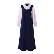 ZANZEA | Ramadan Robe Women Stirped Patchwork Muslim Abaya Dress ZANZEA Elegant Maxi Long Dress Full