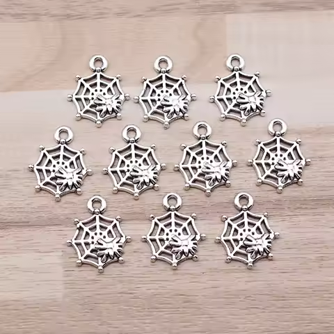 IFOCUS 10pcs/Lot Spider Charms For DIY Jewelry Making Zinc Alloy 17x14mm/0.67x0.55inch