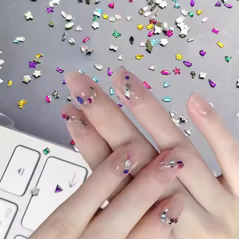 100/200/300pcs Mini Rhinestones on Nails Jewel Diamonds Rhinestones Crystal DIY Nail Luxury Manicure