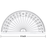 1 Piece Plastic Protractor, 180 Degrees Protractor for Angle Measurement Student Math, 4 Inches, Cle