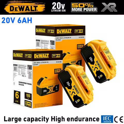Original DeWalt 6Ah/5Ah/2Ah 20V battery replaceable DCB184 DCB200 DCF892 DCF845 DCF850 DCF911 DCD800