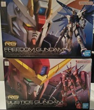 全新 未開 一套兩盒 Rg Seed Destiny Strike freedom 自由高達 機動戰士 高達 SEED BANDAI  Freedom Gundam & Justice Gundam 