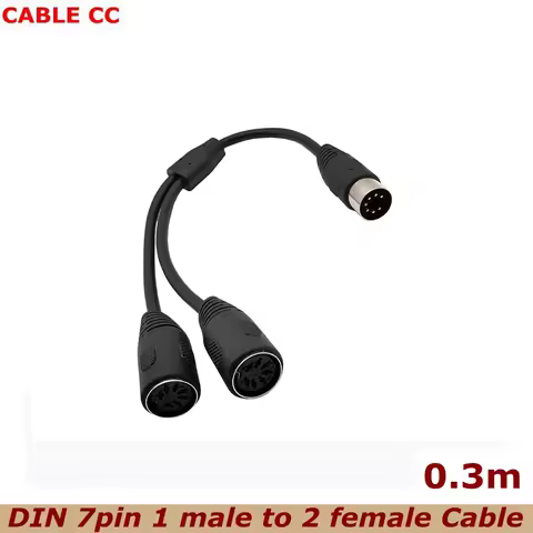 7 Pin Din Splitter Cable, 7- Pin Plug Male to 2 DIN Female Jack Adapter Y Lead for Bang Olufsen Naim