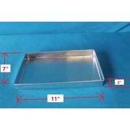 BAKING TRAY - ALUMINIUM CAKE TIN (7" X 11") (HEIGHT 2") (1 SET = 2 UNIT INSIDE)