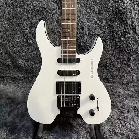 Headless Guitar, Body, White Color, Floyd Rose Tremolo Bridge, 6 Strings Guitarra, Steinberger Versi