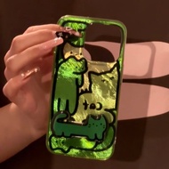 Samsung S24Ultra Phone Case S23/S22/S21 Green Cat A55/A54 Soft note20+All-Inclusive F52