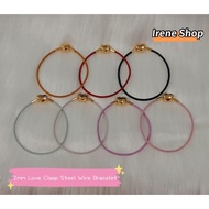 2mm Love Clasp Waterproof Steel Wire Bracelet