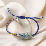 玻璃種翡翠平安扣編織手鍊 | 天然緬甸玉翡翠A貨 | 送禮