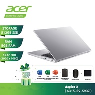 ACER ASPIRE 3 A315-59-593Z -Laptop ( I5-1235U / 8GD4 / 512SSD / WIN11H / 15.6" FHD / With OFFICE OPI