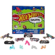Hot Wheels Skate Fingerboards 10 Pack Set of 10 Finger Skateboards with 5 Pairs of Removable Hot Whe