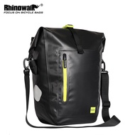 Rhinowalk Bicycle Pannier Bag For Brompton and 3Sixty 25L Large Capacity Waterproof Bicycle Rear Seat Bag Cycling Side Bag Travel Shoulder Bag Bicycle Accessories For Mountain Road Touring Bike