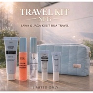 [PAYDAY SALE‼️] NFG 5 IN 1 TRAVEL SKINCARE KIT WITH LIMITED EDITION MAKEUP BAG BY NADEA FAUZI | 💯% A