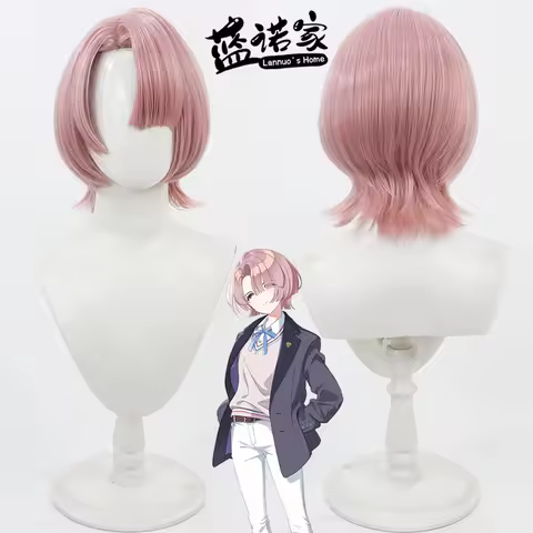 Synthetic Hair Arimura Mao Cosplay Wigs Project Imas Gakuen Idolmaster Arimura Mao 30cm Short Pink W