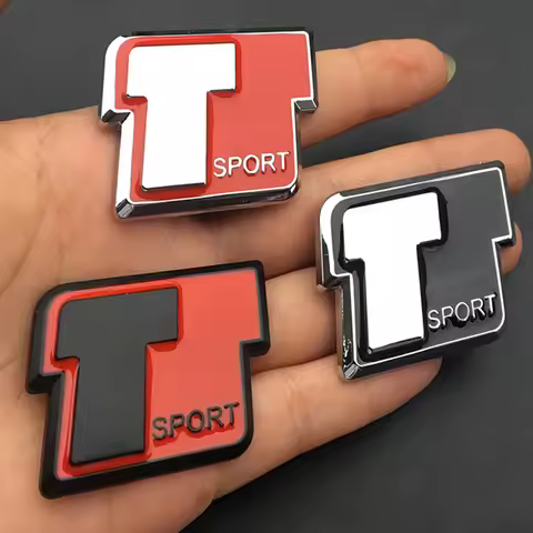 Car 3D Metal T Sport Emblem Badge Decals Styling Sticker For Toyota Camry Corolla Hilux Yaris gt86 R