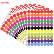 QUTANG 880Pcs/10 Sheet Round Spot Circles Sealing Stiker Paper Labels Coloured Dot Stickers Adhesive