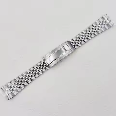 20mm silver solid stainless steel Jubilee watchband for Rolex Perpetual Oyster DateJust strap metal 