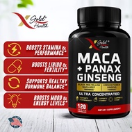 MACA + PANAX GINSENG - Energy Booster for Men - Supports Immune Health, Improves Focus and Muscle Re