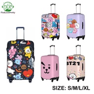 BT21 Washable Travel Luggage Cover Funny Cartoon Suitcase Protector Fits 18-32 Inch Luggage
