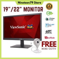 VIEWSONIC 19" 22" View Sonic VA1903h HD LCD LED Flat Full Monitor for Home Office Gaming CCTV