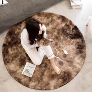 Furry carpet for photography, round fur carpet, size 1m x 1m