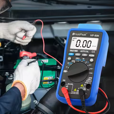 Automotive Digital Multimeter Multimeter Tester - 1000V/20A Tester with RPM, Dwell, Temp, Capacitanc